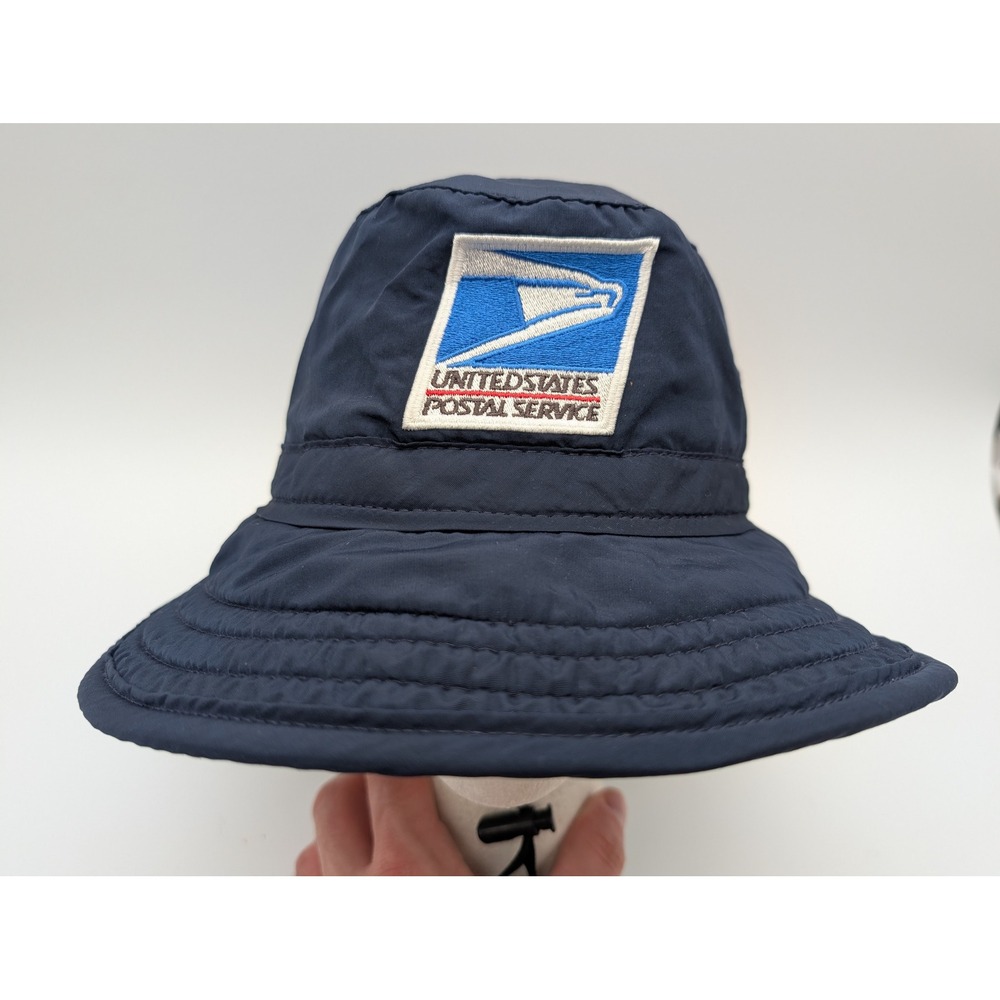 USPS United States Postal Service Sun Bucket Hat Navy Blue XL Made in USA Logo